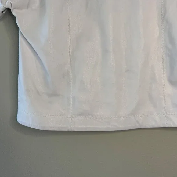 ALICE + OLIVIA Edyth Vegan Leather Top Womens XS Oversized Crop Button Shirt - Picture 5 of 8